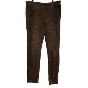 Vintage Brown Suede Pants Women Size Small Academia Clean Girl Retro Leather